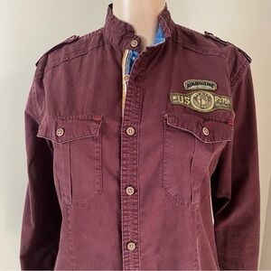 US Military Airborne Special Unit Uniform Maroon Shirt, size large